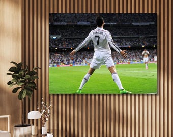 Lienzo de Cristiano Ronaldo, impresiones de Cristiano Ronaldo, póster de Cristiano Ronaldo, lienzo de fútbol, regalo para hombre, CR7, decoración, decoración deportiva 10A