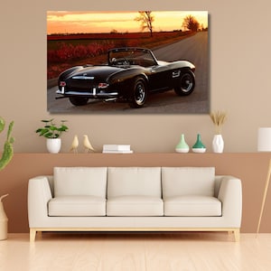 Bmw canvas wall art,Bmw poster,BMW 507 wall art,Classic car canvas print,Classic car poster,Black Bmw 507 classic poster,Car poster 5A