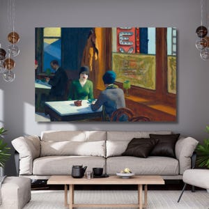 Edward Hopper-Chop Suey Leinwand wandkunst, Edward Hopper Leinwand, berühmte Kunst, Druckplakat, klassische Kunst, Weinlese, Hauptdekor, bereit zum Aufhängen, Geschenk- 3A