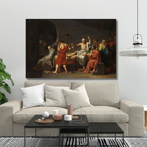 Jacques Louis David-The Death of Socrates (1787) canvas wall art,vintage,modern art,socrates print poster,home decor,Ready To Hang,gift 1A