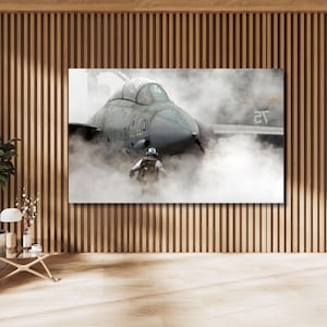 F-14 Tomcat Fighter Jet Ready to Hang Canvas,F-14 Military Plane Pattern Poster,F-14 wall art,Combat Aircraft Pattern print,Plane Fan Gift 2