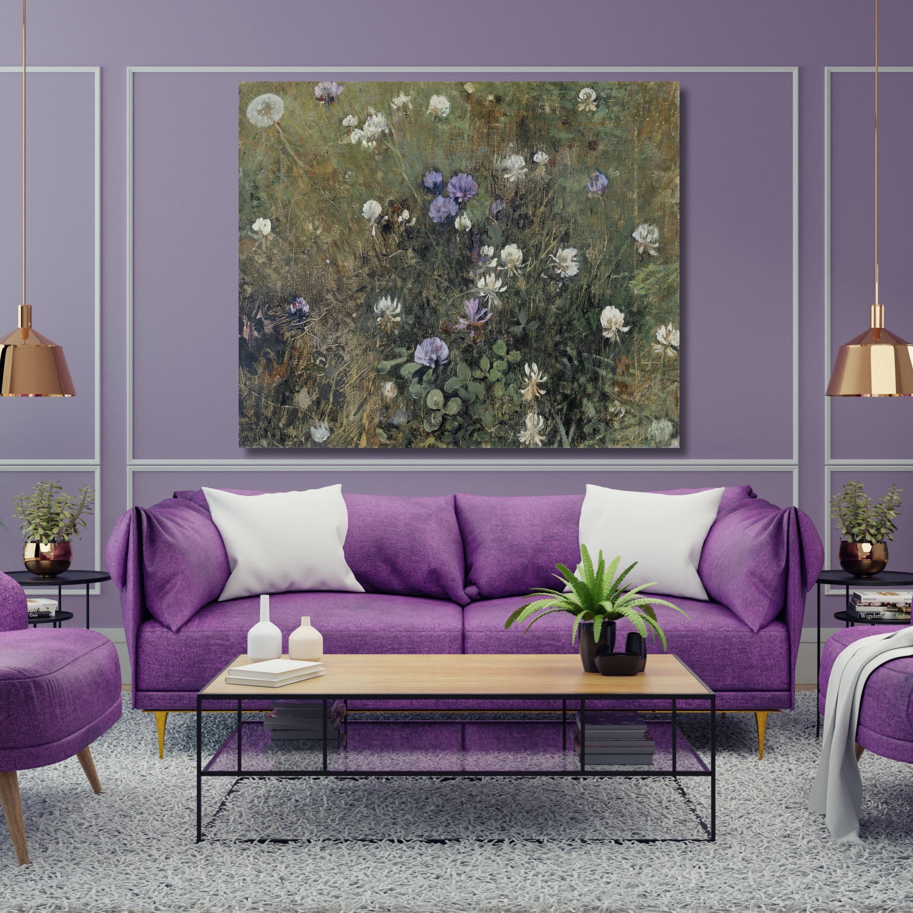 Blooming Clover (c. 1897) by Jac Van Looij Canvas Art,wildflower