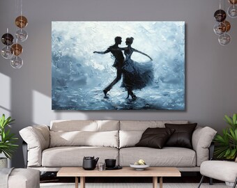 Dancing Couple Print,Abstract Dancing Canvas Art,Dance Wall Art,Adult home decor,Dancing Wall Decor,Dancing Prints,Salsa Dancing Art 304A
