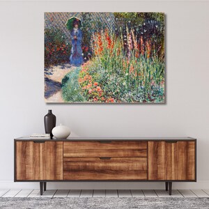 Rounded Flower Bed (1876)-Claude Monet Canvas Art,Classic Art,reproduction wall art print,Monet Nature Print Fine Art Canvas,modern art 181A