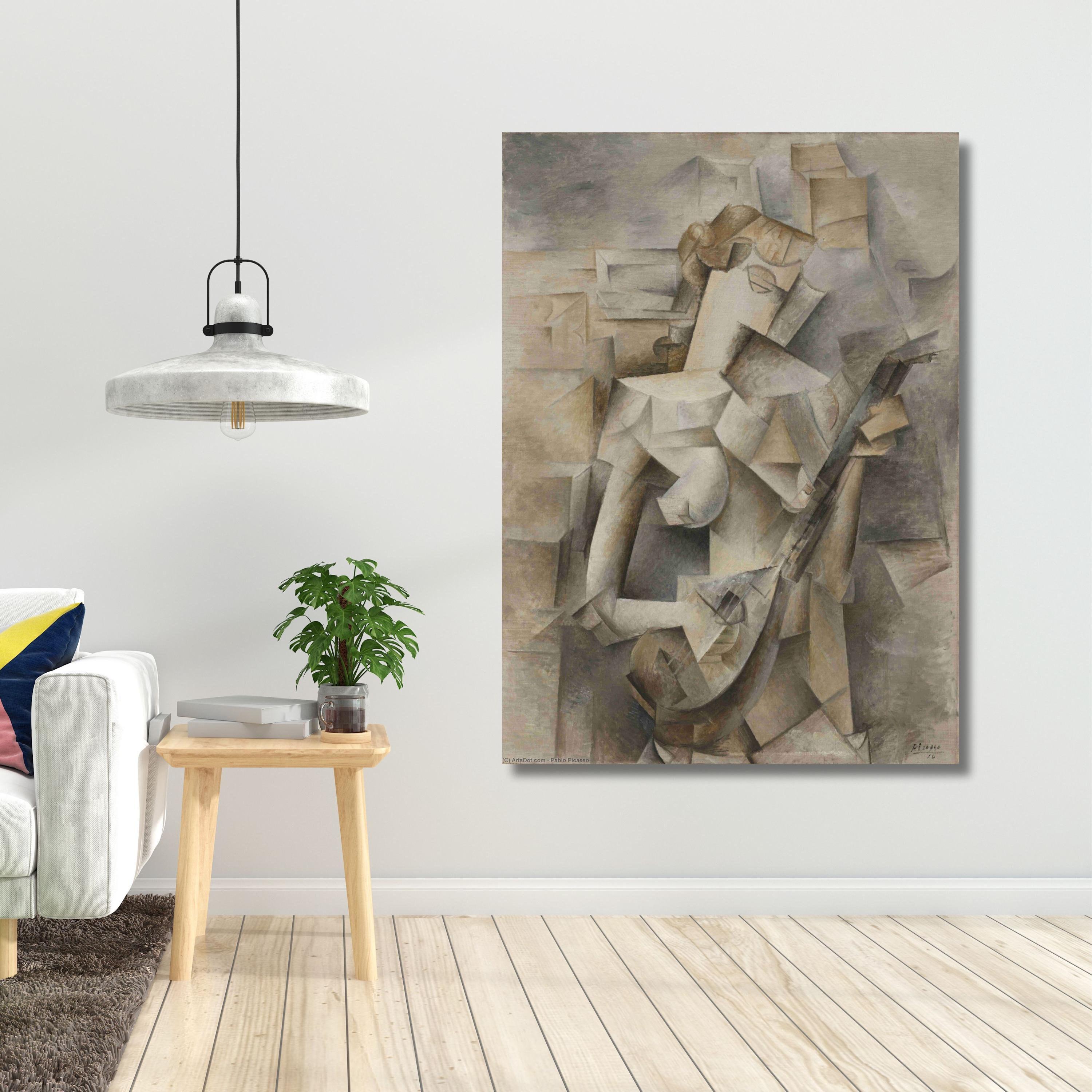 Girl With a Mandolin by Pablo Picasso Canvas Wall Art,picasso