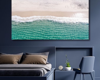 Original Ocean Wave Painting On Canvas,Abstract Minimalist Painting Ocean Textured Art Custom Blue Sea Wall Art,Living Room Decor,Gift 594A
