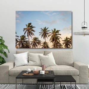 Tropical Palm Trees Large Canvas Print,Beach-tropical Wall Art,Tree Canvas,Home Decor,modern art,Landscape poster,ready to hang,gift home 8A
