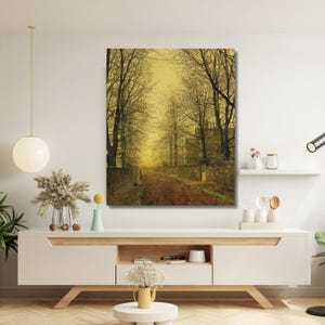 John Atkinson Grimshaw-in autumn’s golden glow (1880) Canvas,Home decor,modern art,canvas print,classic art,vintage art,Ready to hang 3A
