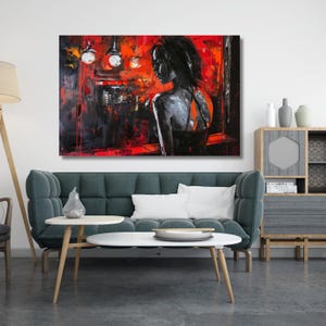 Bar Retro Gemälde Leinwanddruck, Pub Wandkunst, Vintage Bar Gemälde, Wohnkultur, moderne Kunst, Mädchen Poster, gerahmt und fertig zum Aufhängen, Geschenk für 330A