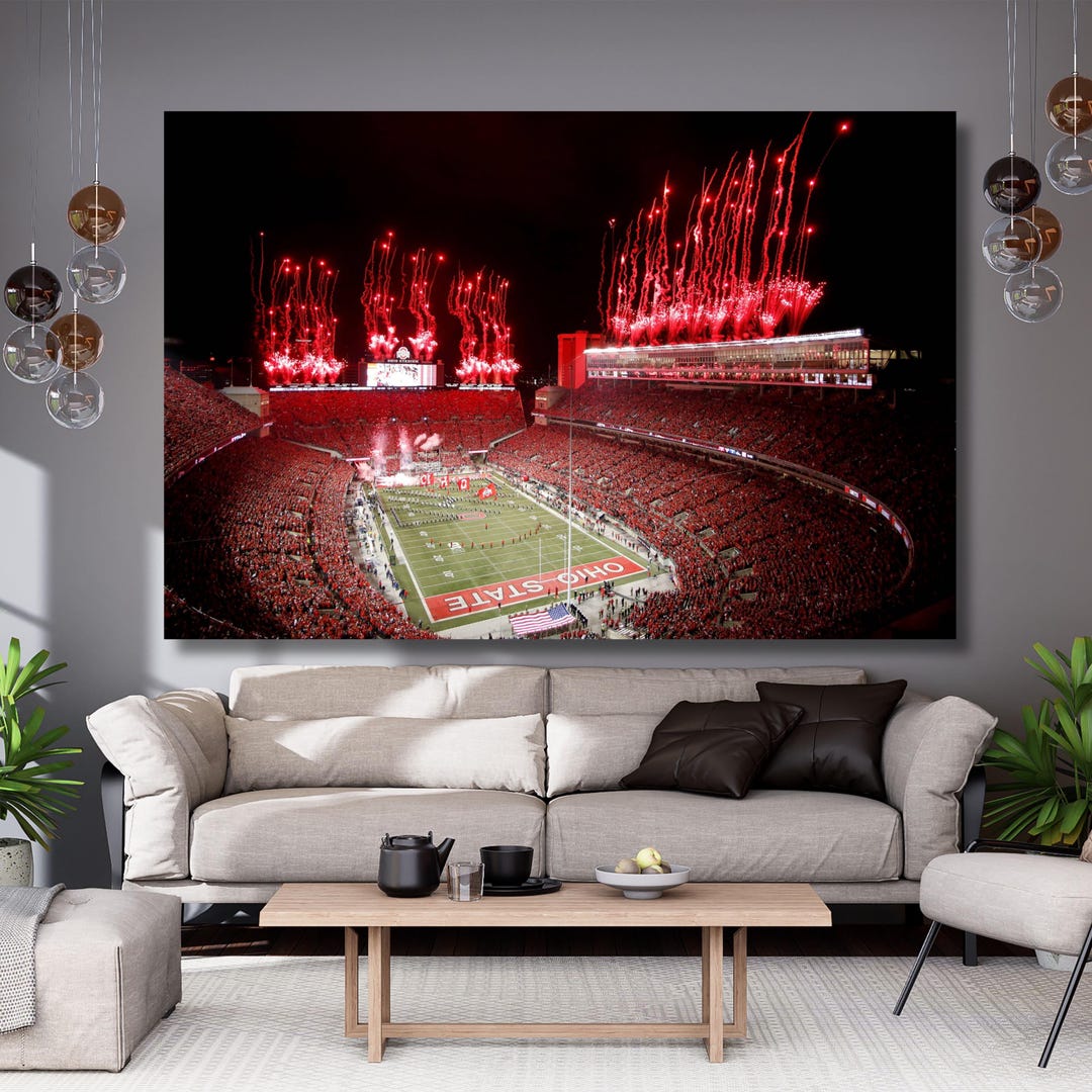 Ohio Stadium Canvas Poster,ohio State Wall Art,sport Canvas Print