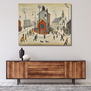 Street in Clitheroe by L.S. Lowry canvas wall art,landscape,Lowry artwork print poster,home decor,vintage,modern art,Ready To Hang,gift 765