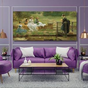 George Dunlop Leslie- Fortunes Leinwand Wand Kunst, Frau Druck Poster, Vintage, Landschaft, Wohnkultur, klassische Kunst, Geschenk für Zuhause, fertig zum Aufhängen 1A