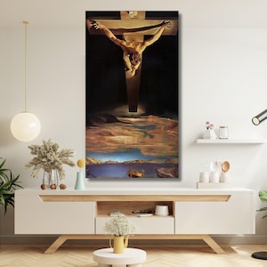 salvador dali-Christ of Saint John of the Cross canvas,Salvador Dali Exhibition Poster,canvas Wall Art,classic art,modern art,home decor 1A