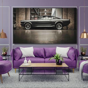 Ford Mustang canvas print,Ford Mustang Decor,Retro Car canvas,Muscle Car wall art,Oldtimer Wall art,Speed Wall Art,Classic Wall Art,gift 443