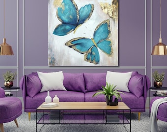 Butterfly canvas wall art,butterfly print poster,home decor,abstract,minimalist butterfly art,modern art,ready to hang,gift for home 311A