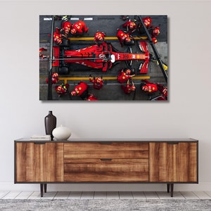 Formula 1 Canvas Wall Art,F1 Pit Stop Art,Formula 1 Wall Decor,huge canvas,F1 Pit Crew Art, Formula 1 poster,F1 Canvas,Racing Art,ready 648A