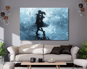 Dancing Couple Print,Abstract Dancing Canvas Art,Dance Wall Art,Adult home decor,Dancing Wall Decor,Dancing Prints,Salsa Dancing Art 269A