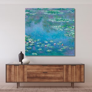 Claude Monet-Water Lilies Canvas Wall Art,flower Print poster,impressionism,vintage,modern art,monet print,floral,ready to hang,gift home 5A