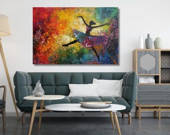 Ballerina Canvas Print Art,Dancer Wall Art,Ballerina Painting on Canvas,Modern Printing Art,Dancer Wall Decor,dance poster,ready to hang 357