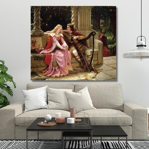 Edmund Blair Leighton-The End of the Song Canvas Wall Art,couple print poster,vintage,classic art,home decor,Ready To Hang,gift for home 2A