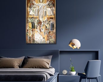 Jesus Touchdown Canvas,touchdown jesus Poster Print,notre Dame college football man Cave Fighting irish Bar Dorm Room Gift,Ready To Hang5A