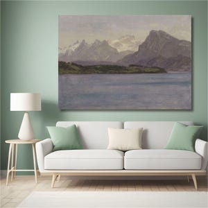 Albert Bierstadt-Alaskan Coast Range Canvas Wall Art,Landscape Canvas,canvas print poster,Albert Bierstadt art,home decor,Ready To Hang A19