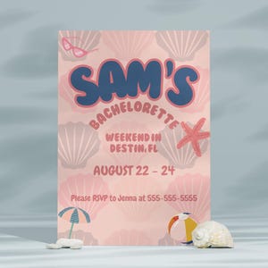 Beachy Bachelorette Party Invitation