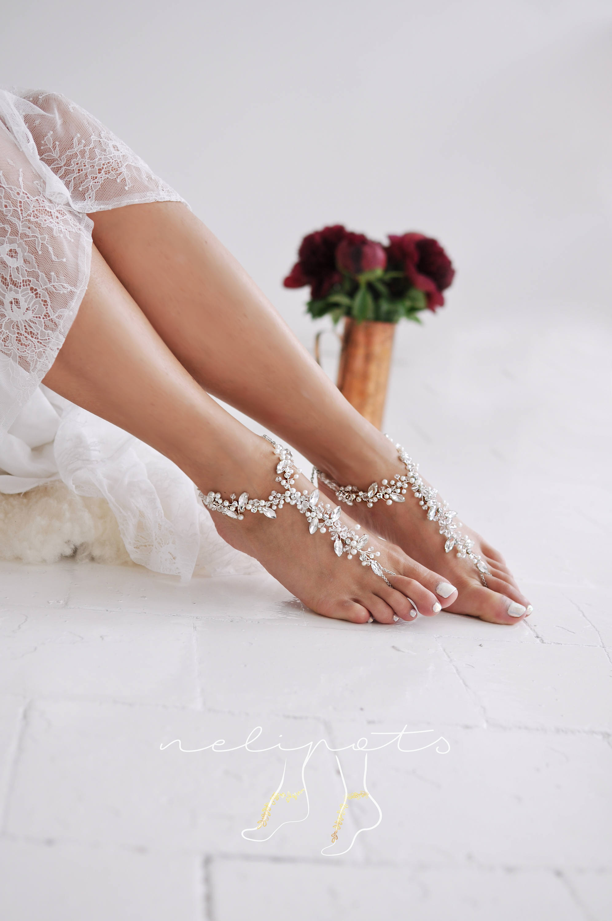 sparkly beach sandals