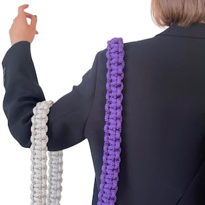 Knitted Handmade Bag Strap / Bag Accessories / Purse Strap / Purple Strap