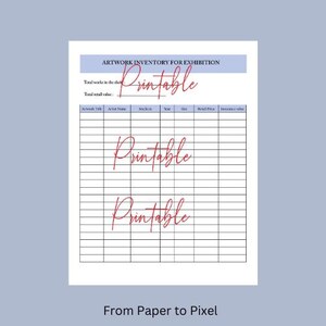 Gallery Exhibition Planning Template Kit
