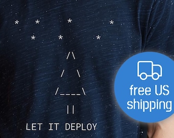 Let It Deploy Programmer T-Shirt | Minimalist Developer Humor Tech Tee