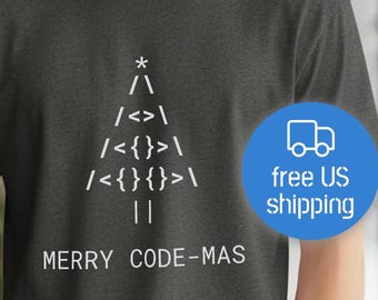 Frohe Code-mas Weihnachtsbaum T-Shirt | Programmierer Urlaub Shirt