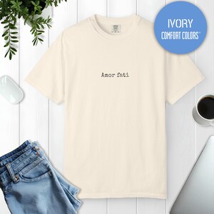 T-shirt minimaliste Amor Fati, chemise Philosophy, couleurs confortables Ivory