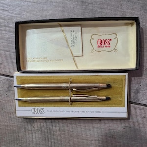 Vintage Cross Century 1/20 12k Gold Filled Ballpoint Pen and Pencil Set Made in USA