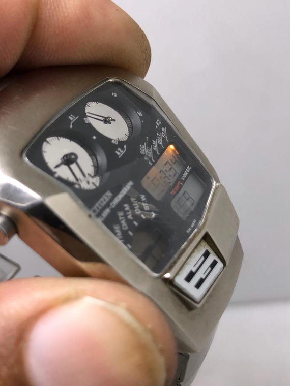 Vintage Citizen 8988-Q02047 Alarm Chronograph Ana-digi Quartz