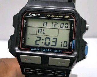 Vintage Casio 863 SDB-500W Lap Memory 30 Digital Quartz Japan