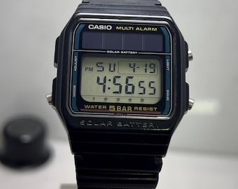 VERY RARE Vintage 1980s Casio W-600 Solar Diver Watch, Made in