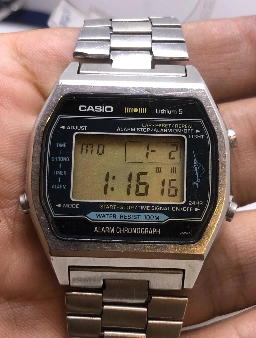 Vintage Casio Marlin 106 H101 Alarm Chronograph Digital Quartz