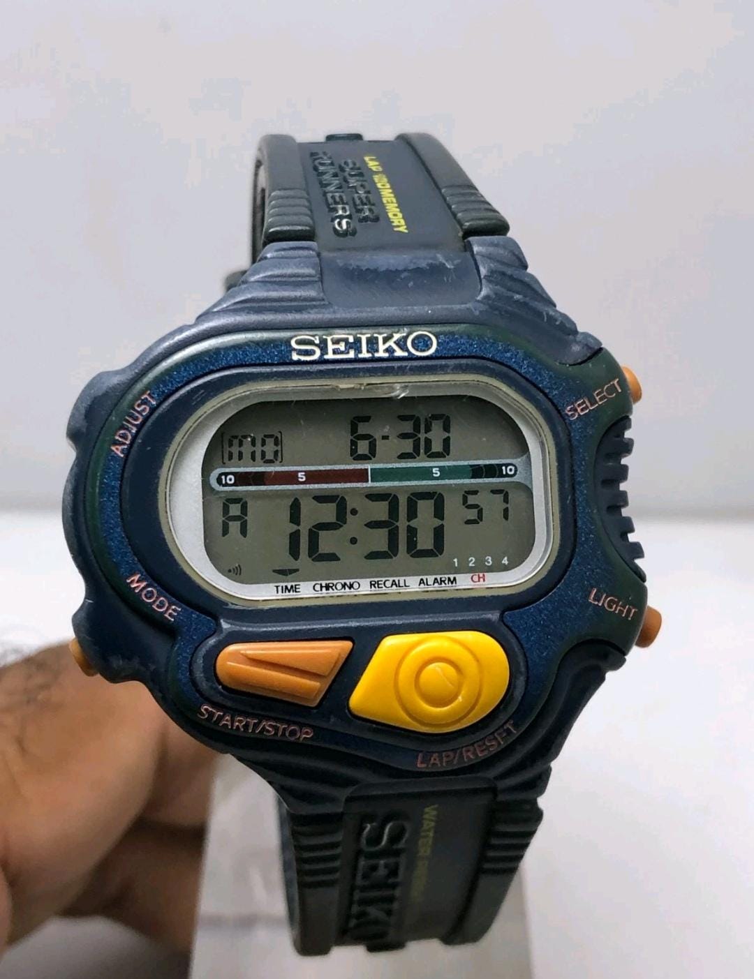 Vintage Seiko S640-4000 Super Runner Digital Quartz Japan Men's