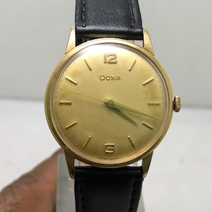 Vintage Doxa Manual Winding Cal-1147 Gold Plated Swiss Men's Wristwatch