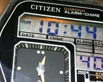 Vintage Citizen 41-9559 Chrono Alarm-chime Ana-digi Quartz Japan