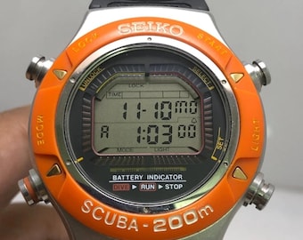 Vintage Seiko Scuba Diver S800-0010 Digital Quartz Japan Men's