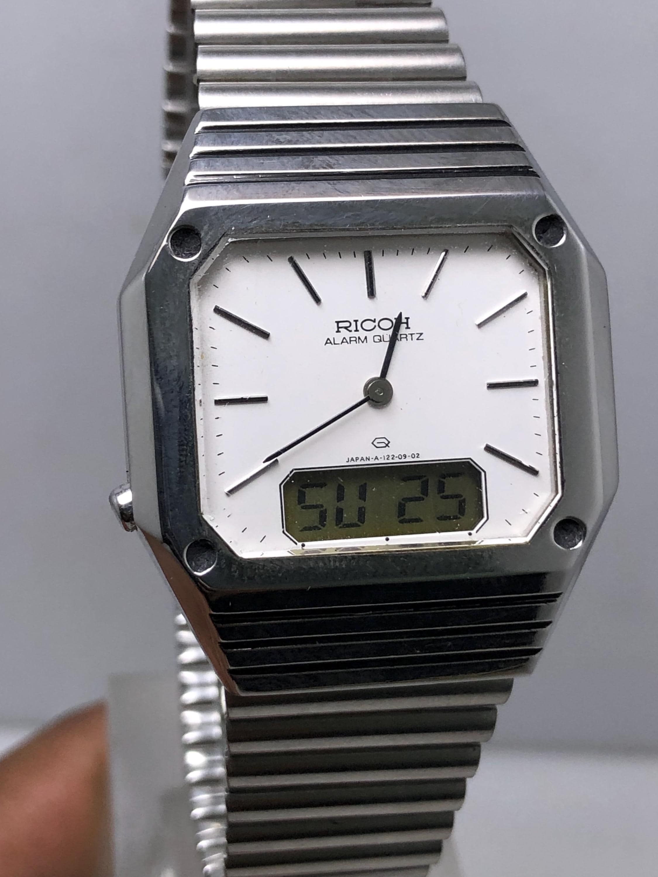 Vintage Ricoh 122006 Alarm Quartz Ana-digi Japan Men's Wristwatch