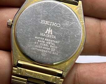 Vintage Seiko Majesta 9533-6000 Golden Dial Quartz Japan Men's