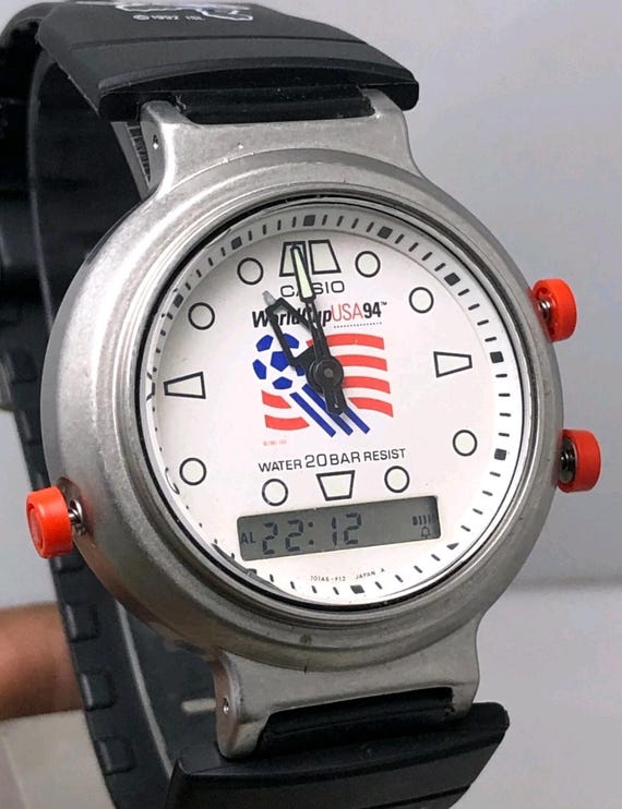 Vintage Casio G-shock 380 AW-594 Fifa World Cup USA 1994 Ana-digi
