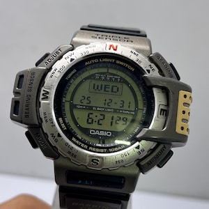 Vintage Casio Protrek 1471 PRT-40 Bassing Gear Trippel Sensor Digital Quartz Japan Herrarmbandsur