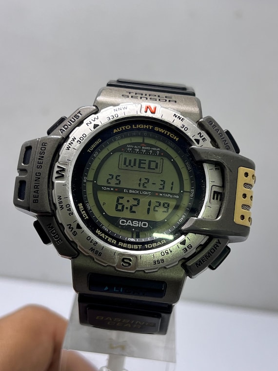 Lukeです。CASIO PROTREK 1998年 PRT-3000美品 Vintage Casio Protrek 1471 PRT-40 Bassing Gear Triple Sensor