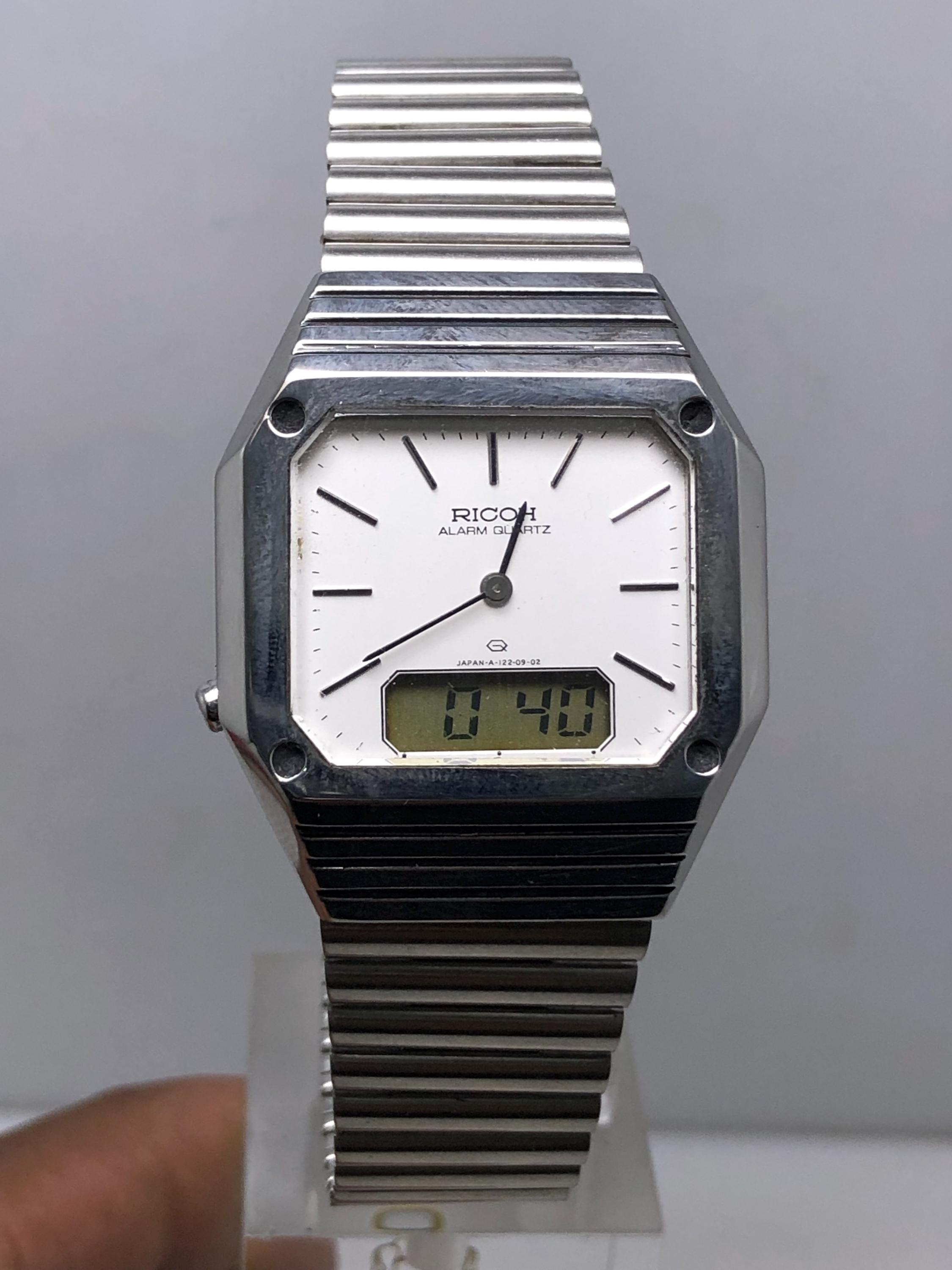 Vintage Ricoh 122006 Alarm Quartz Ana-digi Japan Men's Wristwatch
