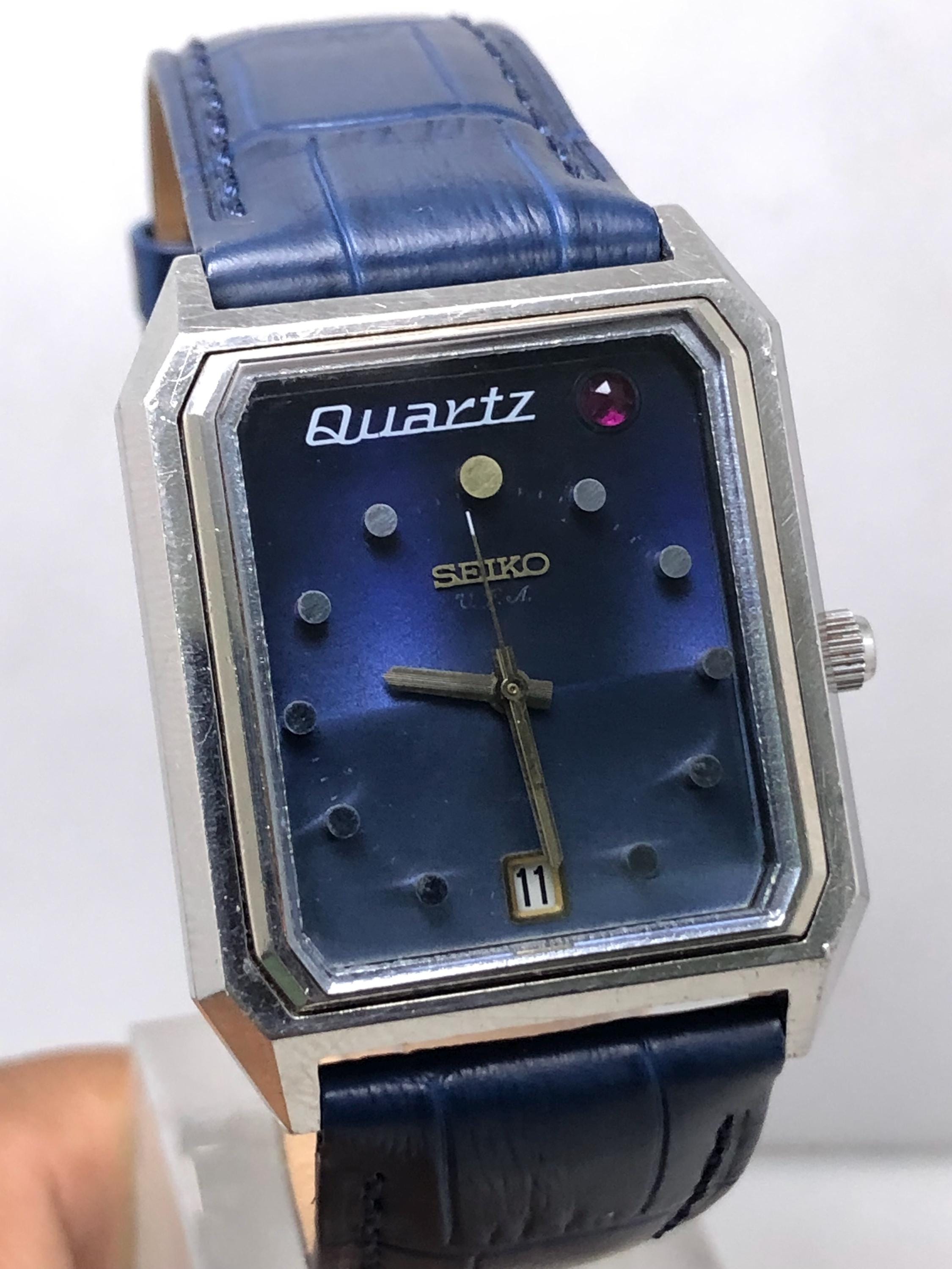SEIKO Quartz V.F.A. 本体 腕時計 Vintage Seiko VFA 3922-504A Blue Dial Quartz Japan Men's Watch - Etsy