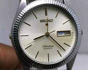 Vintage Seiko Chronos 5C23-7000 Alarm Quartz Japan Men's